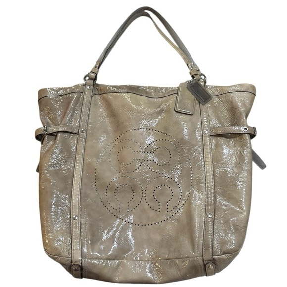 Coach Audrey 17063 Patent Leather Tote Y2K Glazed Leather Silver Hardware - Picture 1 of 16